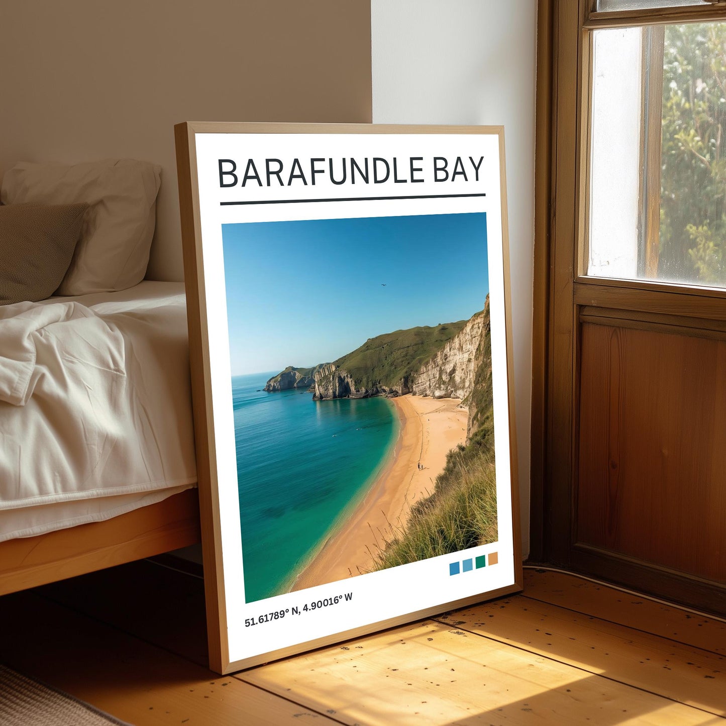 Barafundle Bay Art Print: Pembrokeshire Travel Poster