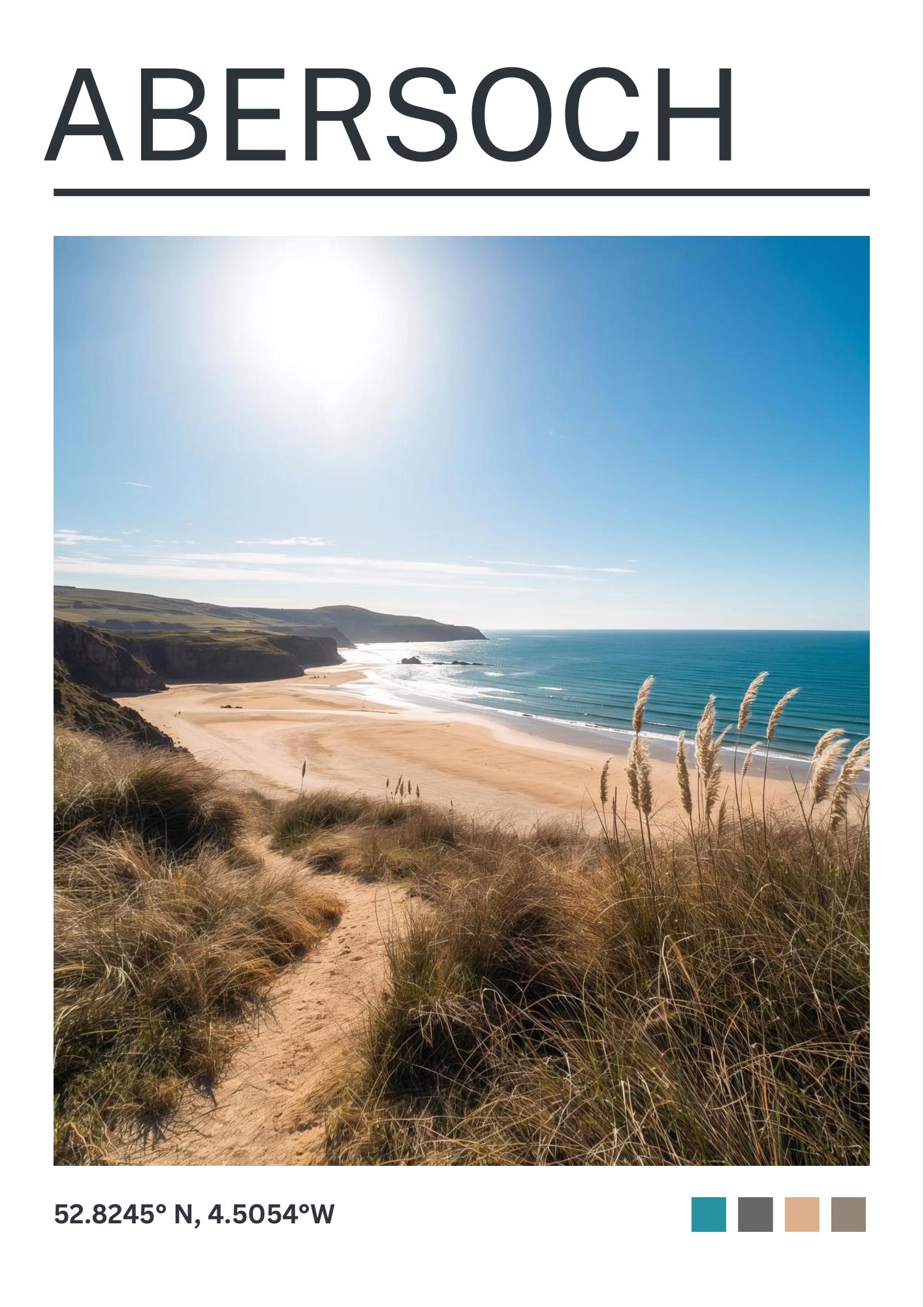 Abersoch Art Print: AbersochTravel Poster, Wales