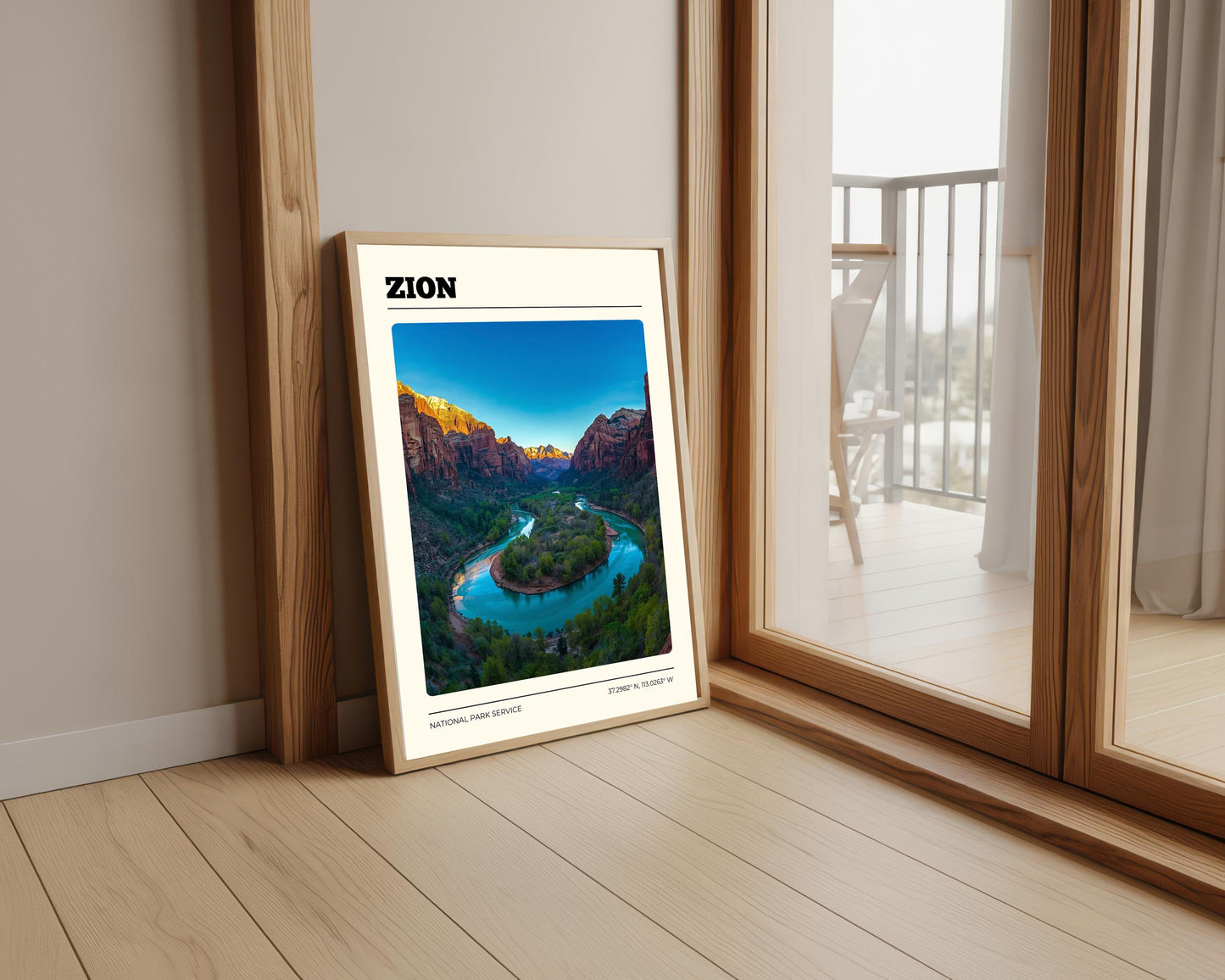 Zion National Park Poster: Vintage-Style Satin Art Print