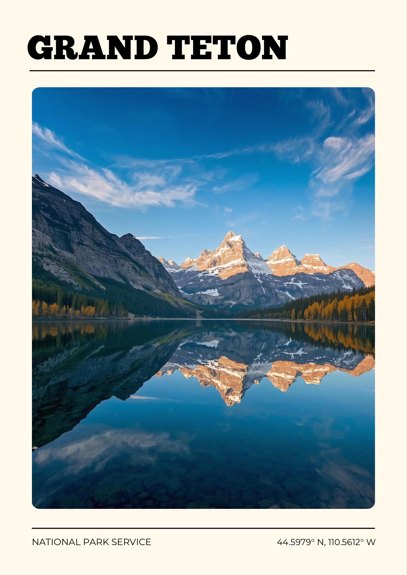 Grand Teton National Park Poster: Satin Travel Art Print