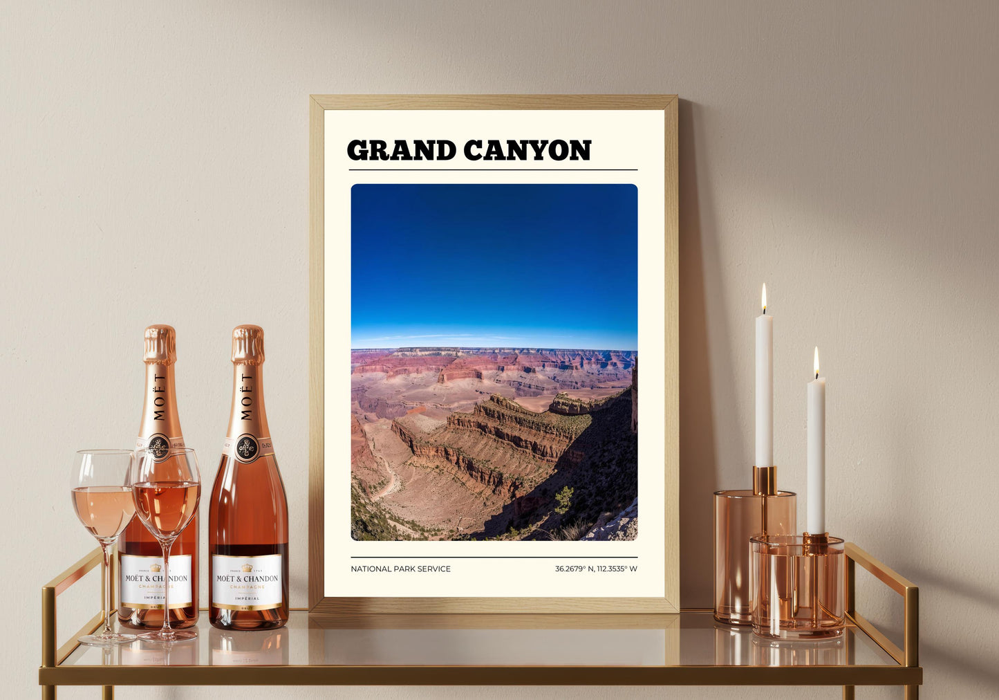Grand Canyon National Park Poster: Vintage Style Satin Art Print