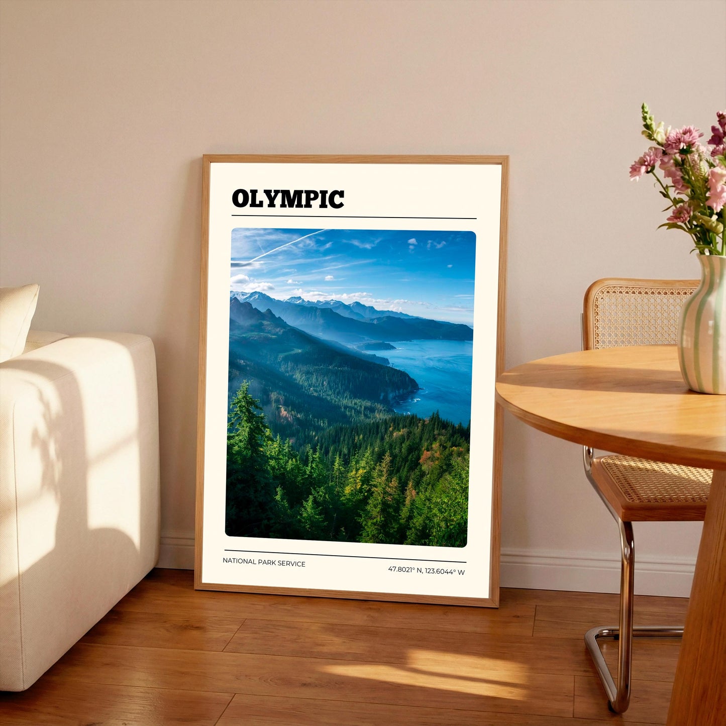Olympic National Park Poster: Vintage-Style Satin Art Print