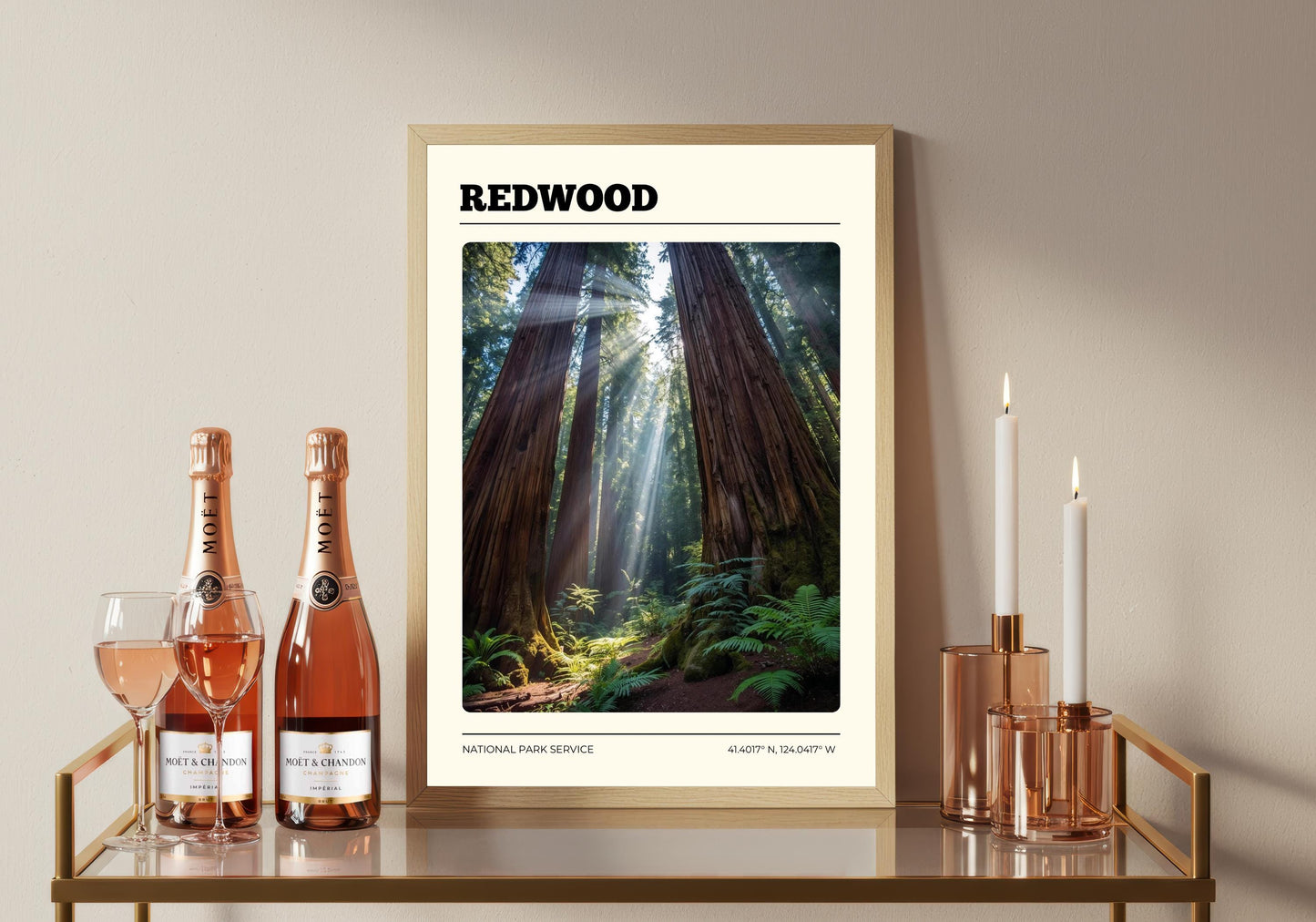 Redwood National Park Poster: Vintage-Style Satin Art Print