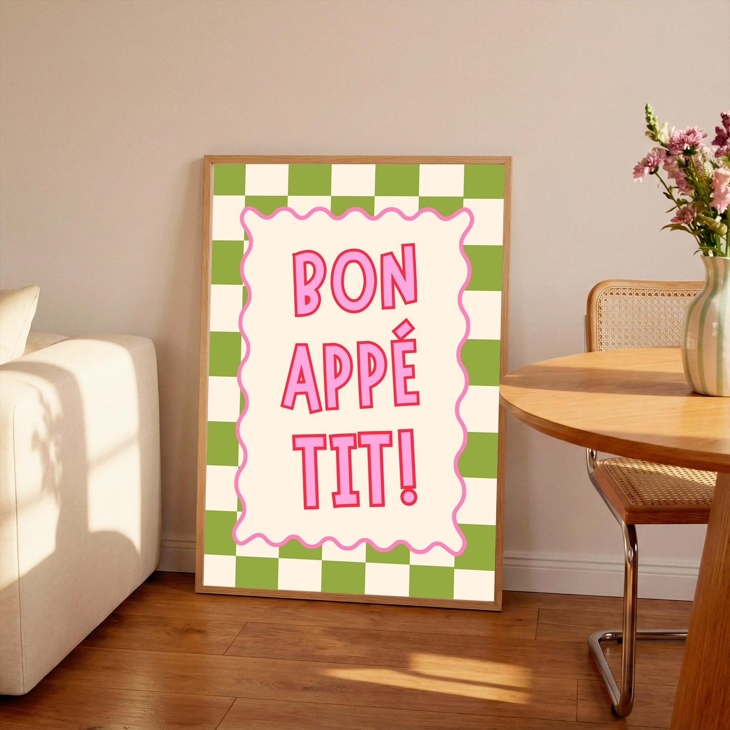 Bon Appétit Kitchen Poster: Retro Foodie Wall Art