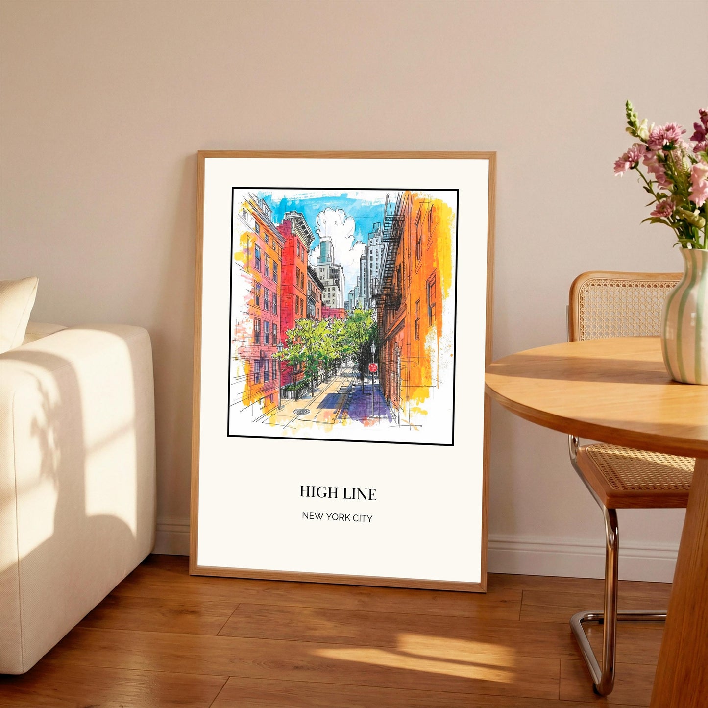 New York Highline Art Print: NYC Travel Poster
