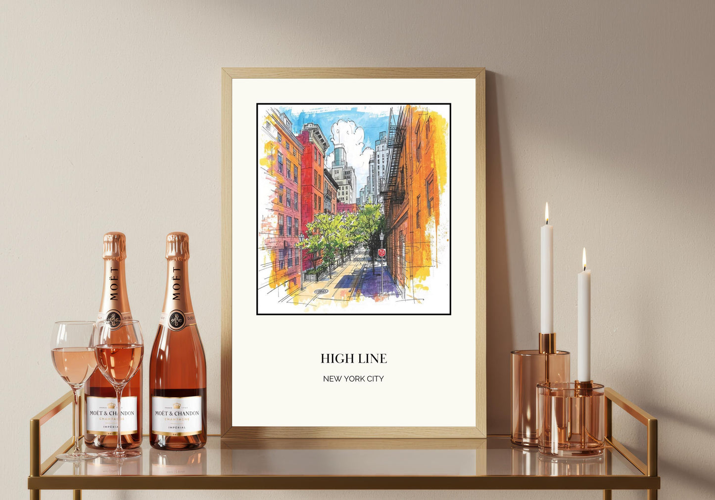New York Highline Art Print: NYC Travel Poster