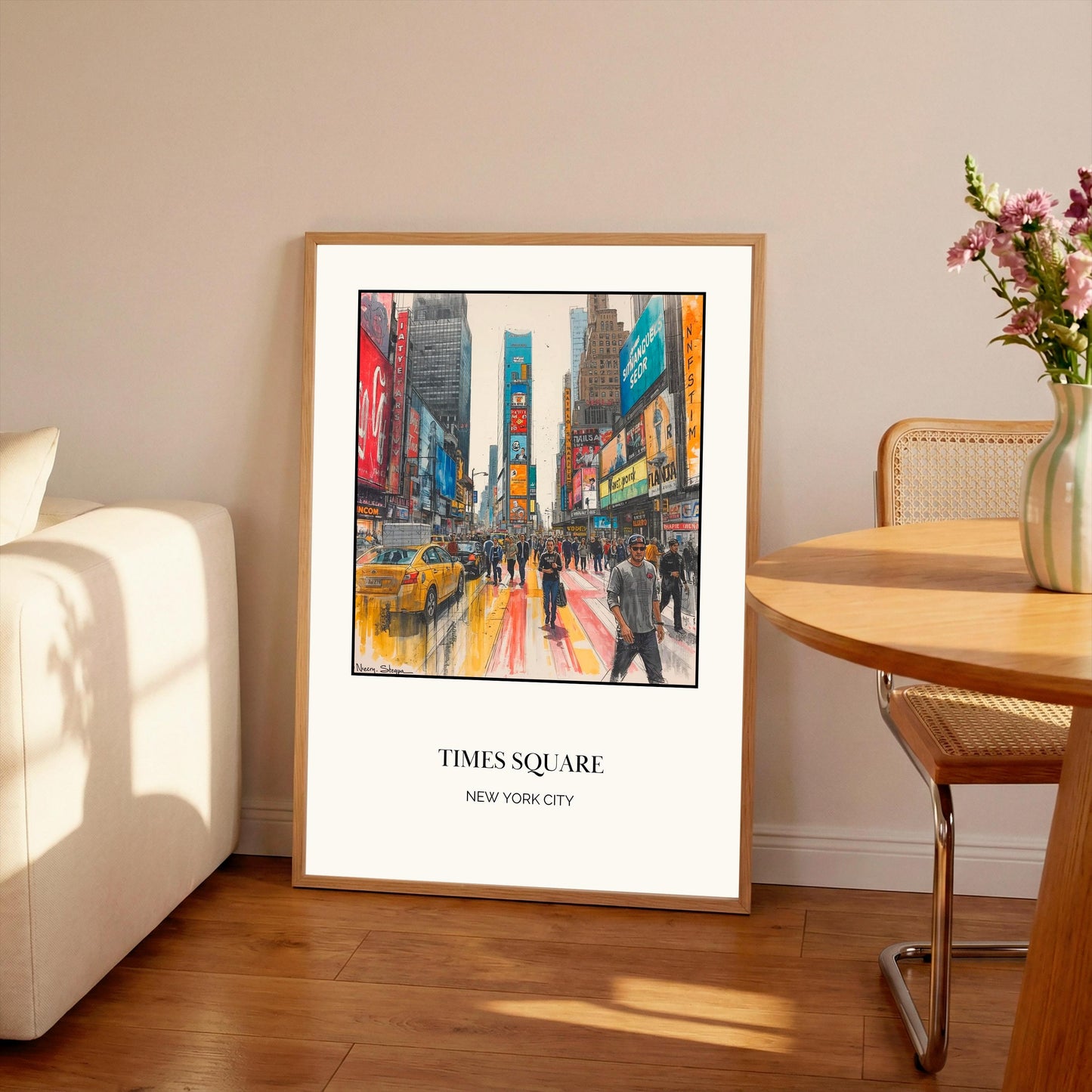 New York Times Square Art Print: NYC Travel Poster