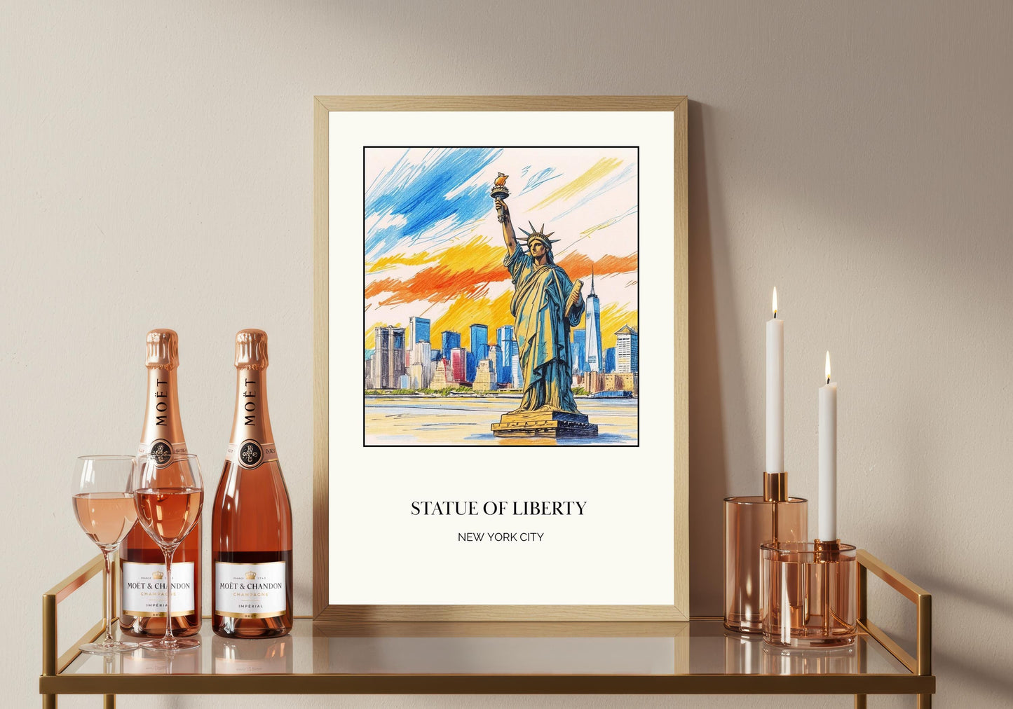 New York Statue of Liberty Art Print: NYC Travel Poster