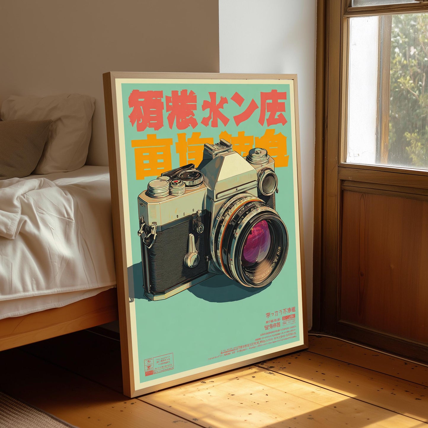 Japanese Vintage Camera Print: Vintage Oriental Art Poster