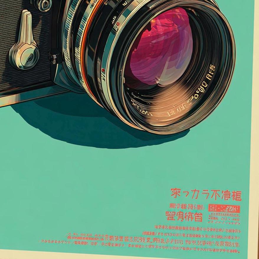 Japanese Vintage Camera Print: Vintage Oriental Art Poster
