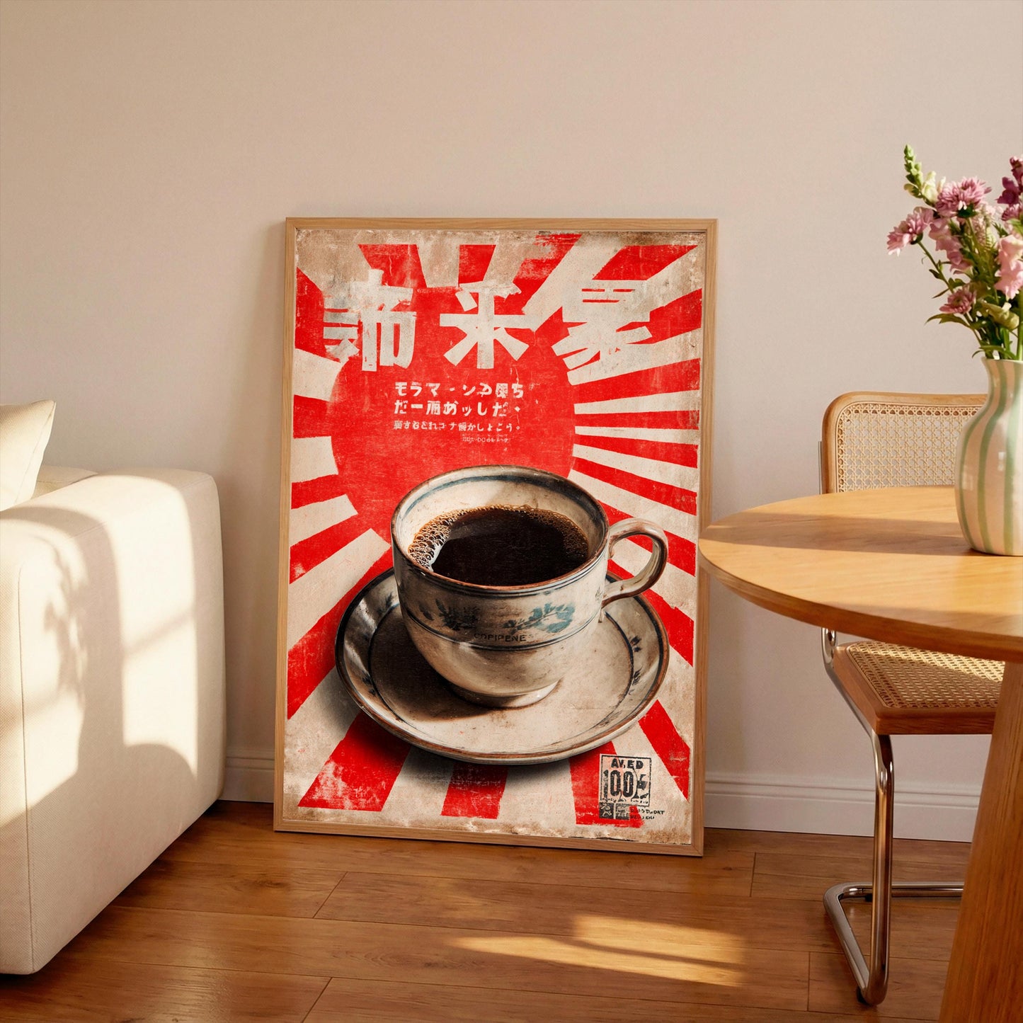 Vintage Japanese Coffee Print:  Kitchen Wall Art, Japanese