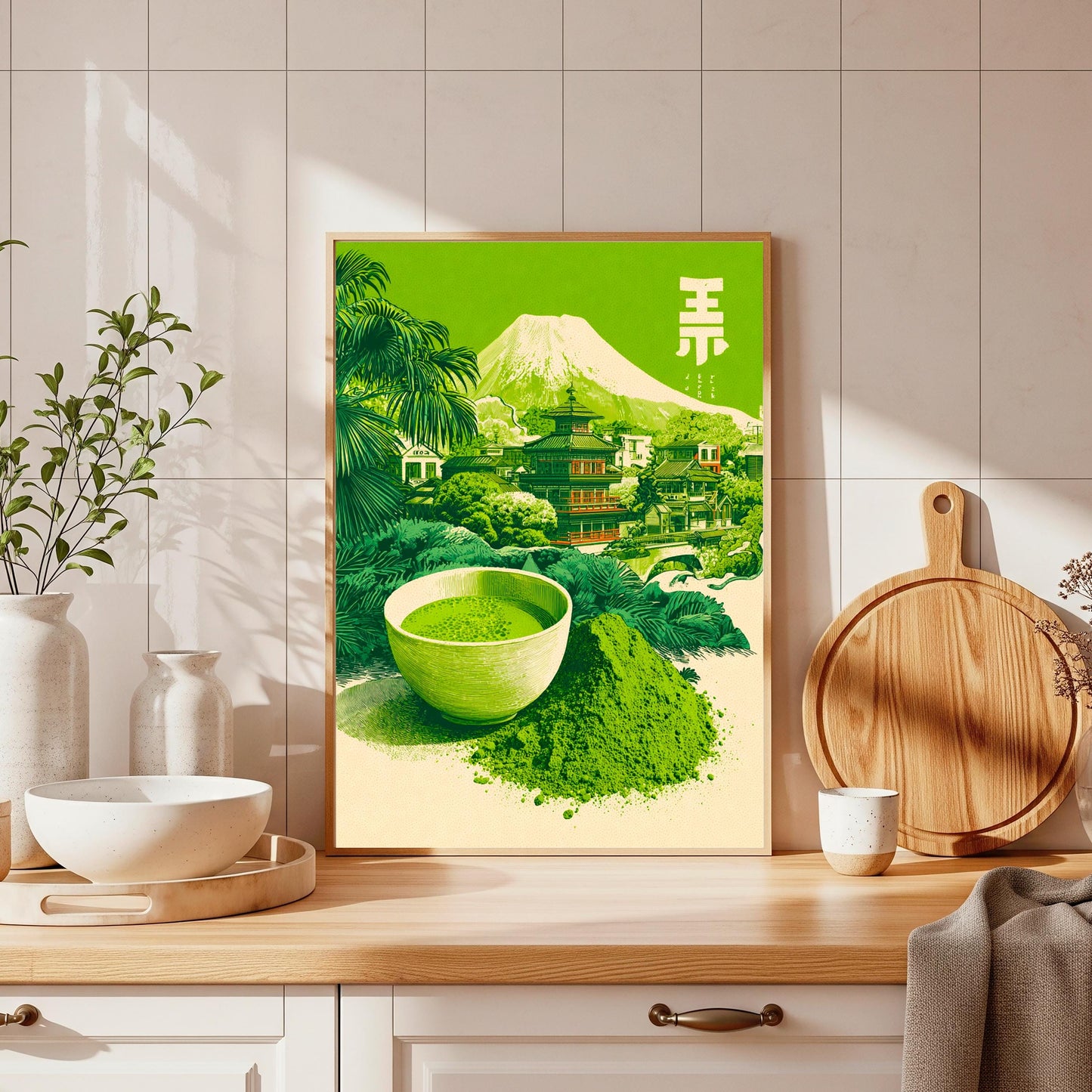 Vintage Japanese Matcha Print:  Kitchen Wall Art, Japanese
