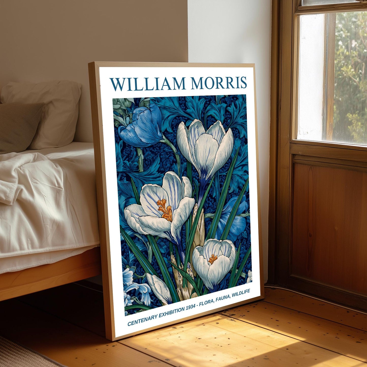 William Morris Floral, Fauna, Wildlife Print: Art Nouveau Home Decor, Crocus