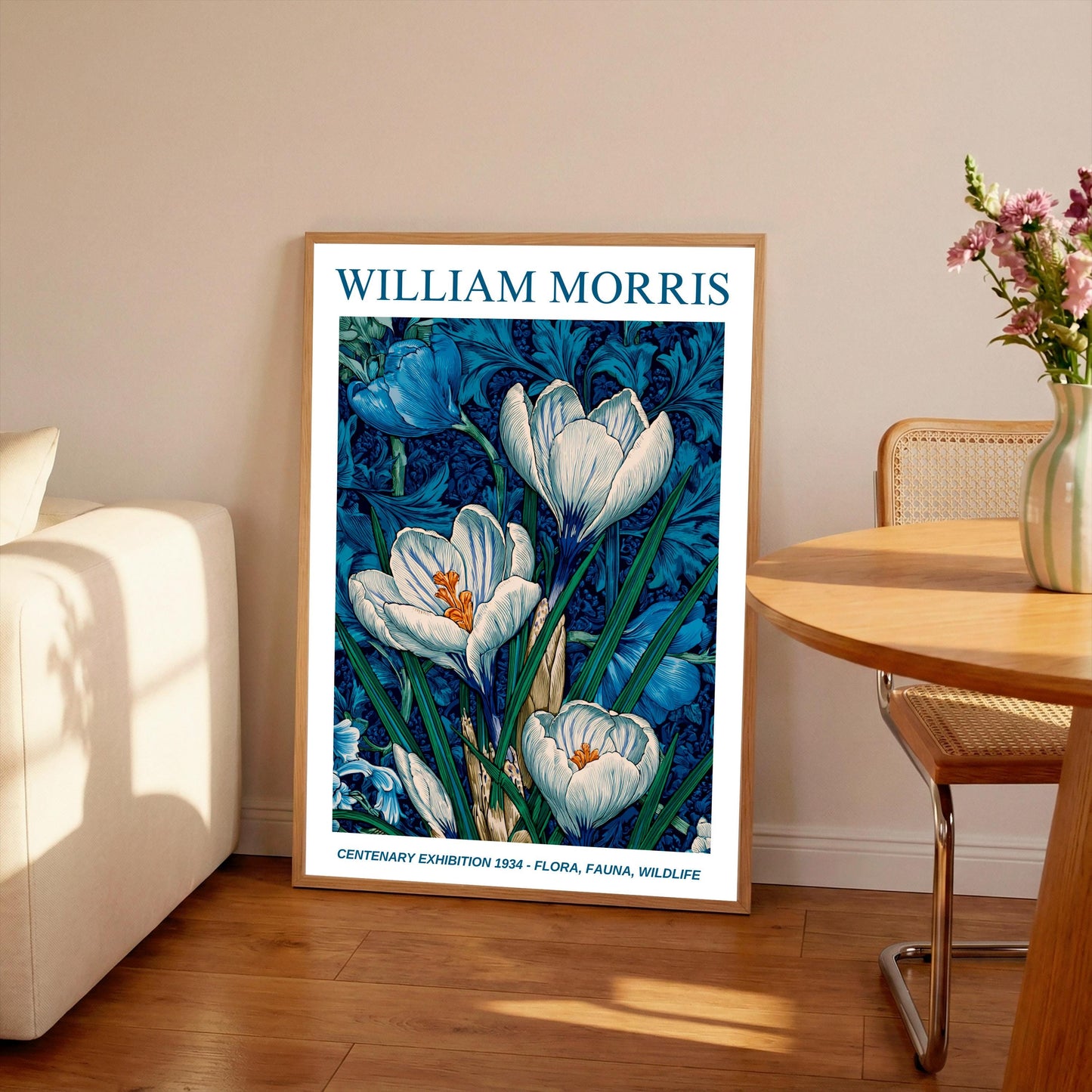 William Morris Floral, Fauna, Wildlife Print: Art Nouveau Home Decor, Crocus