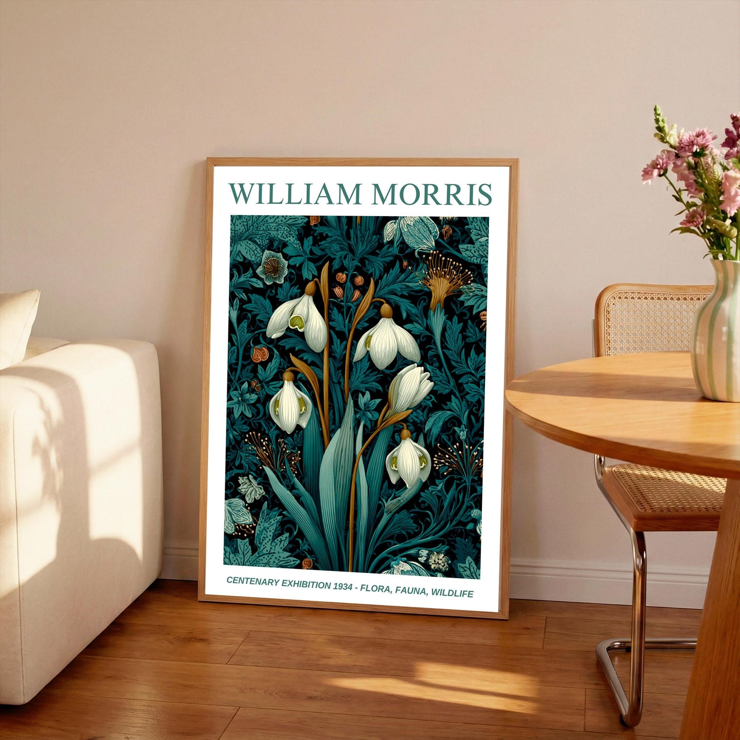 William Morris Floral, Fauna, Wildlife Print: Art Nouveau Home Decor, Snowdrop