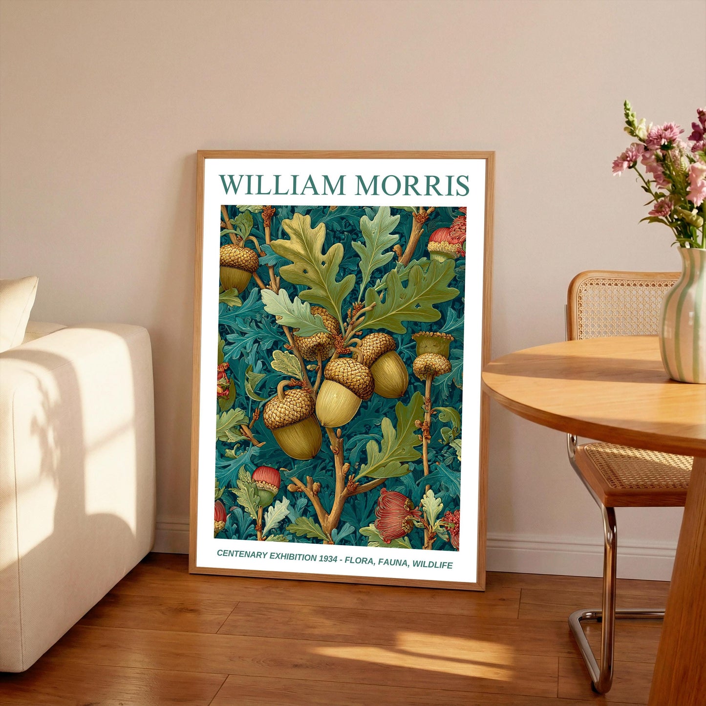 William Morris Floral, Fauna, Wildlife Print: Art Nouveau Home Decor, Oak Tree