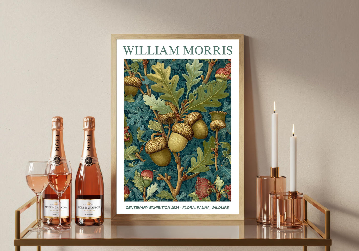 William Morris Floral, Fauna, Wildlife Print: Art Nouveau Home Decor, Oak Tree