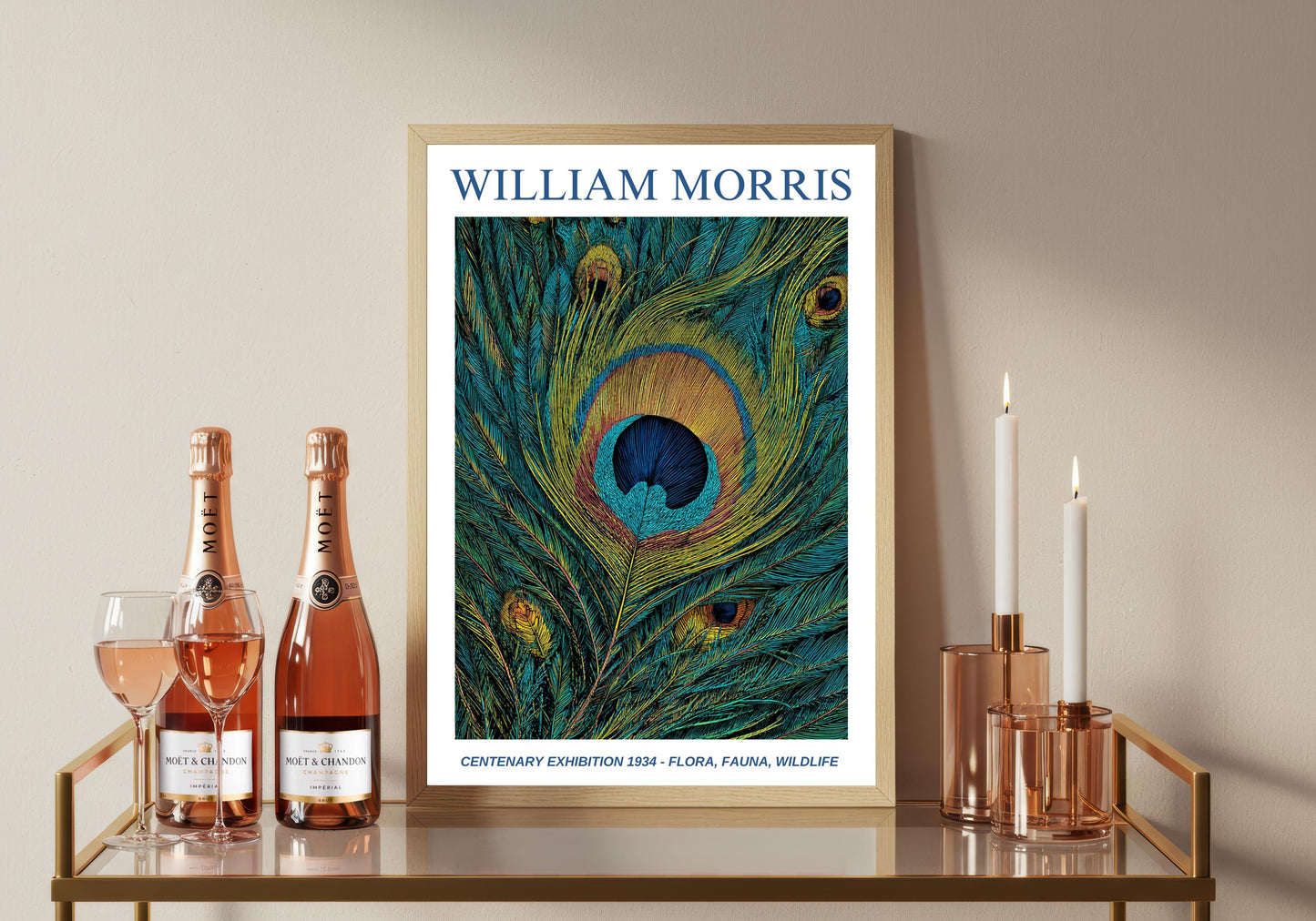 William Morris Floral, Fauna, Wildlife Print: Art Nouveau Home Decor, Peacock
