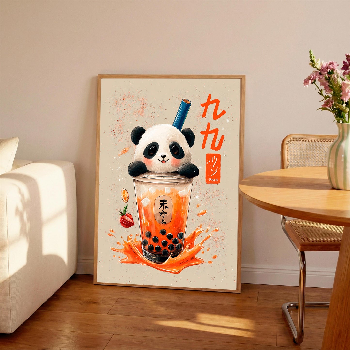 Vintage Japanese Bubble Tea Print:  Kitchen Wall Art, Japanese
