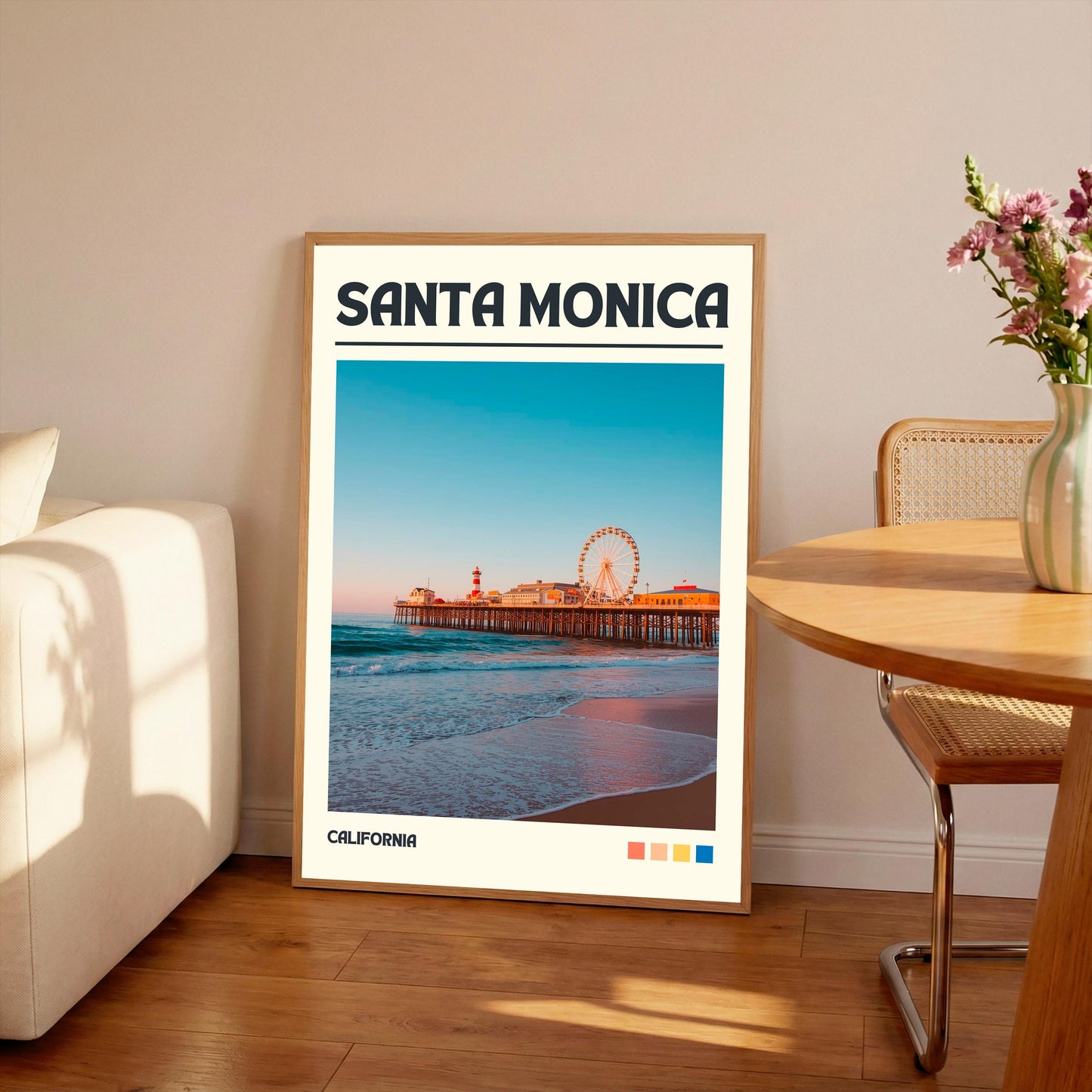Santa Monica Art Print, California Travel Poster