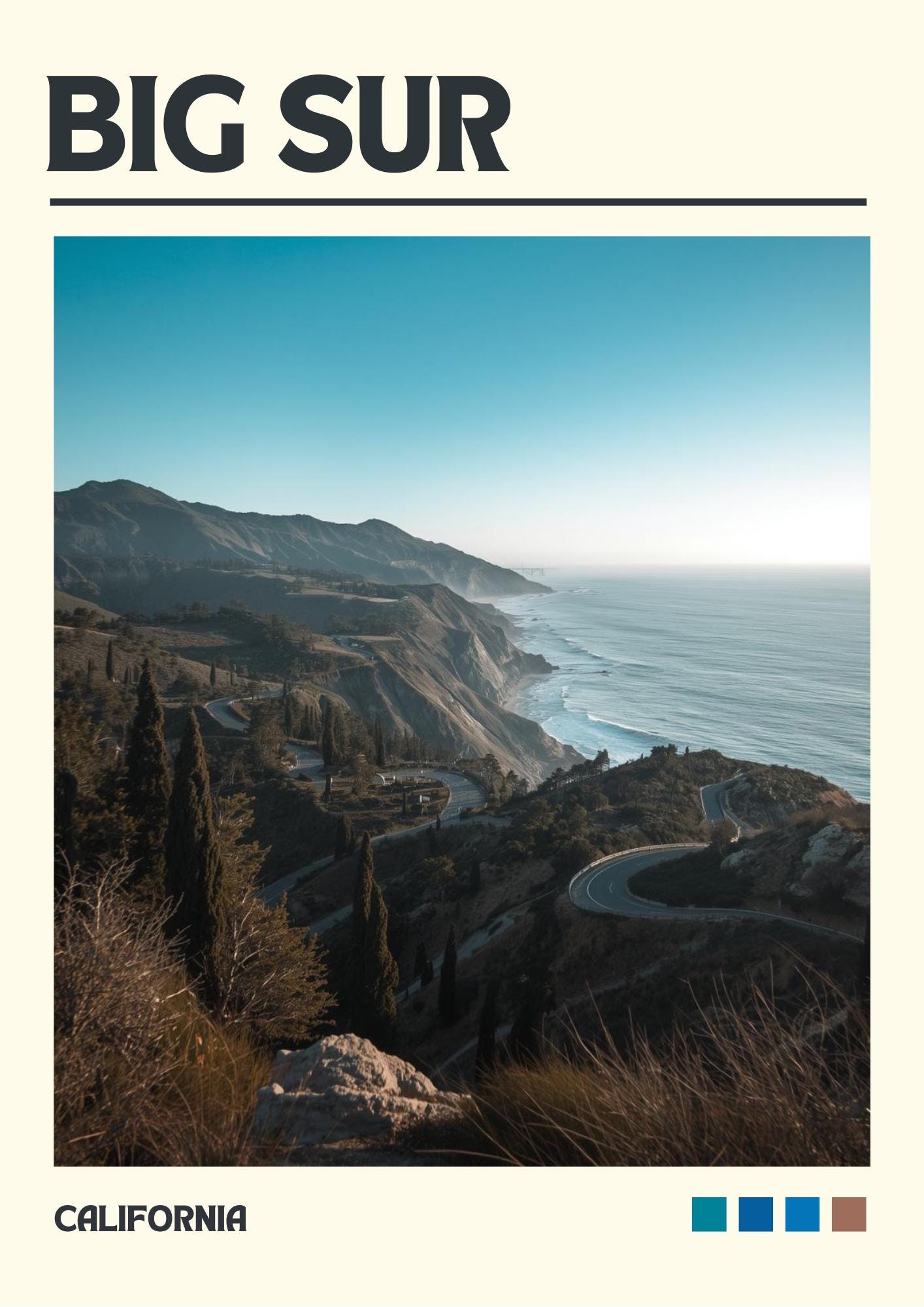 Big Sur Art Print, California Travel Poster