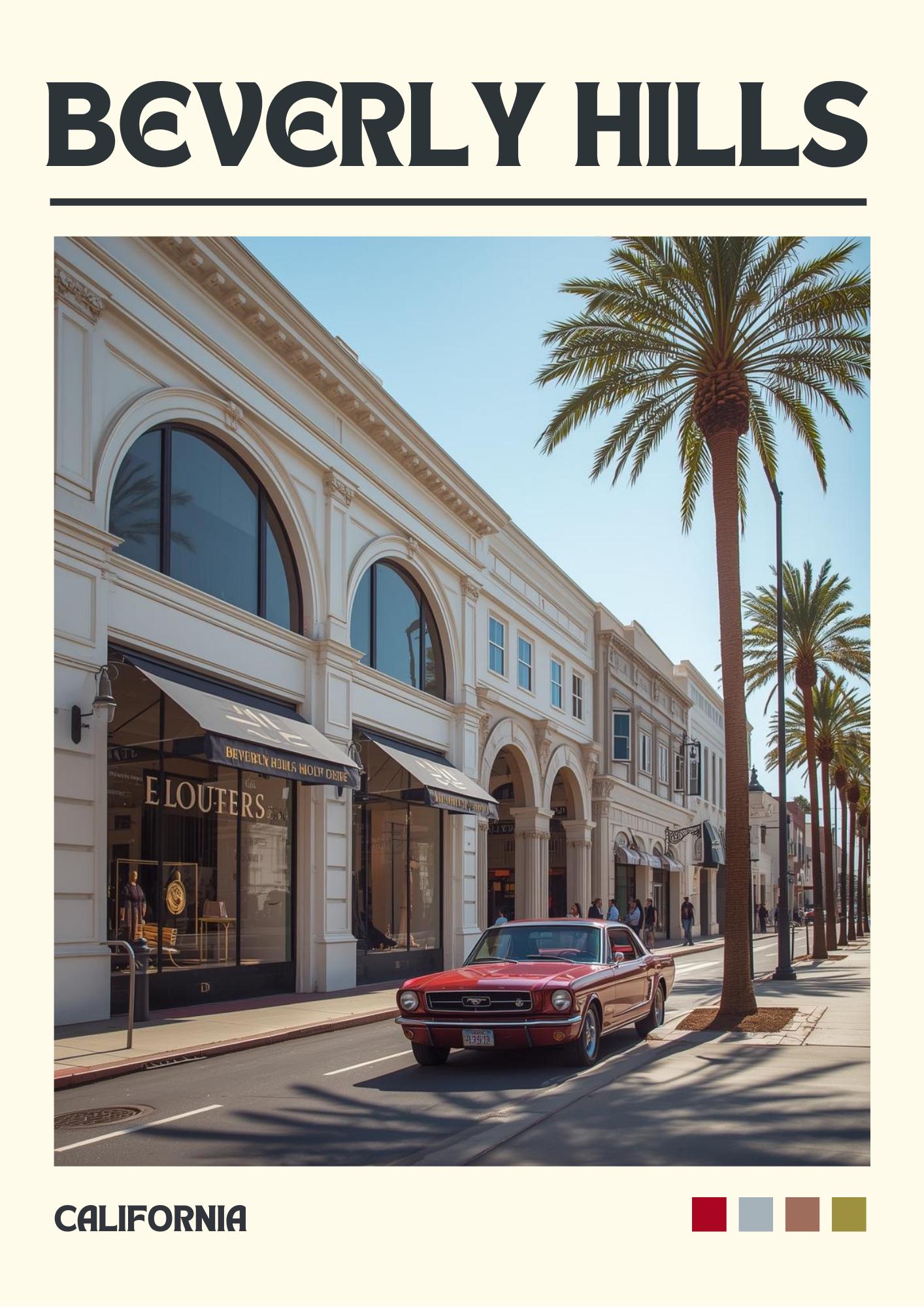 Beverly Hills Art Print: Rodeo Drive Travel Poster