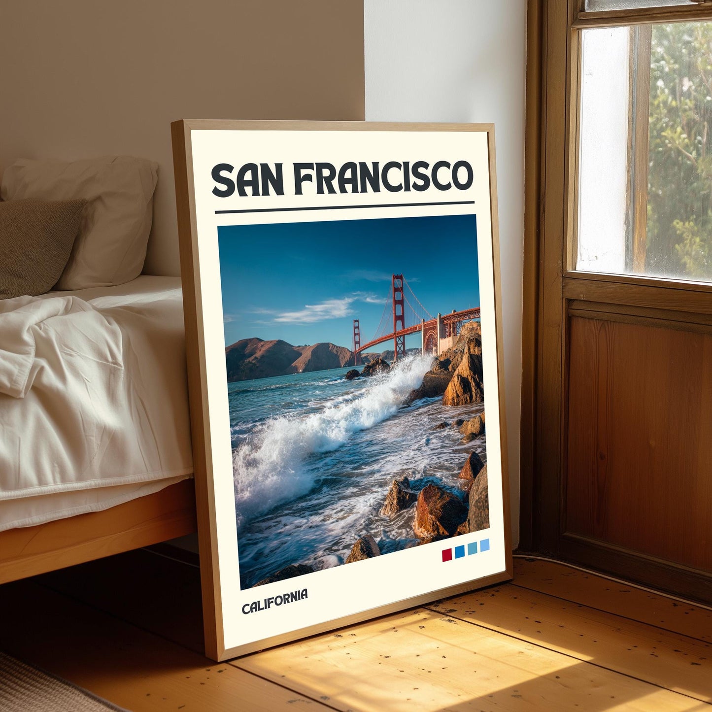 San Francisco Art Print, Golden Gate Bridge Travel Poster