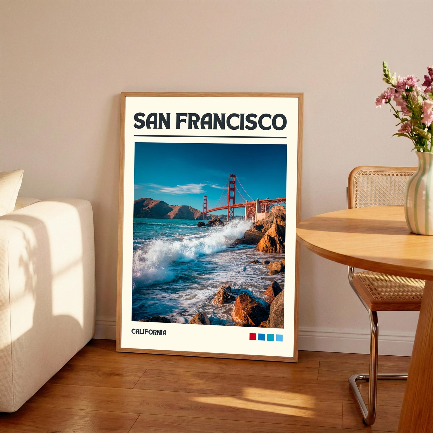 San Francisco Art Print, Golden Gate Bridge Travel Poster