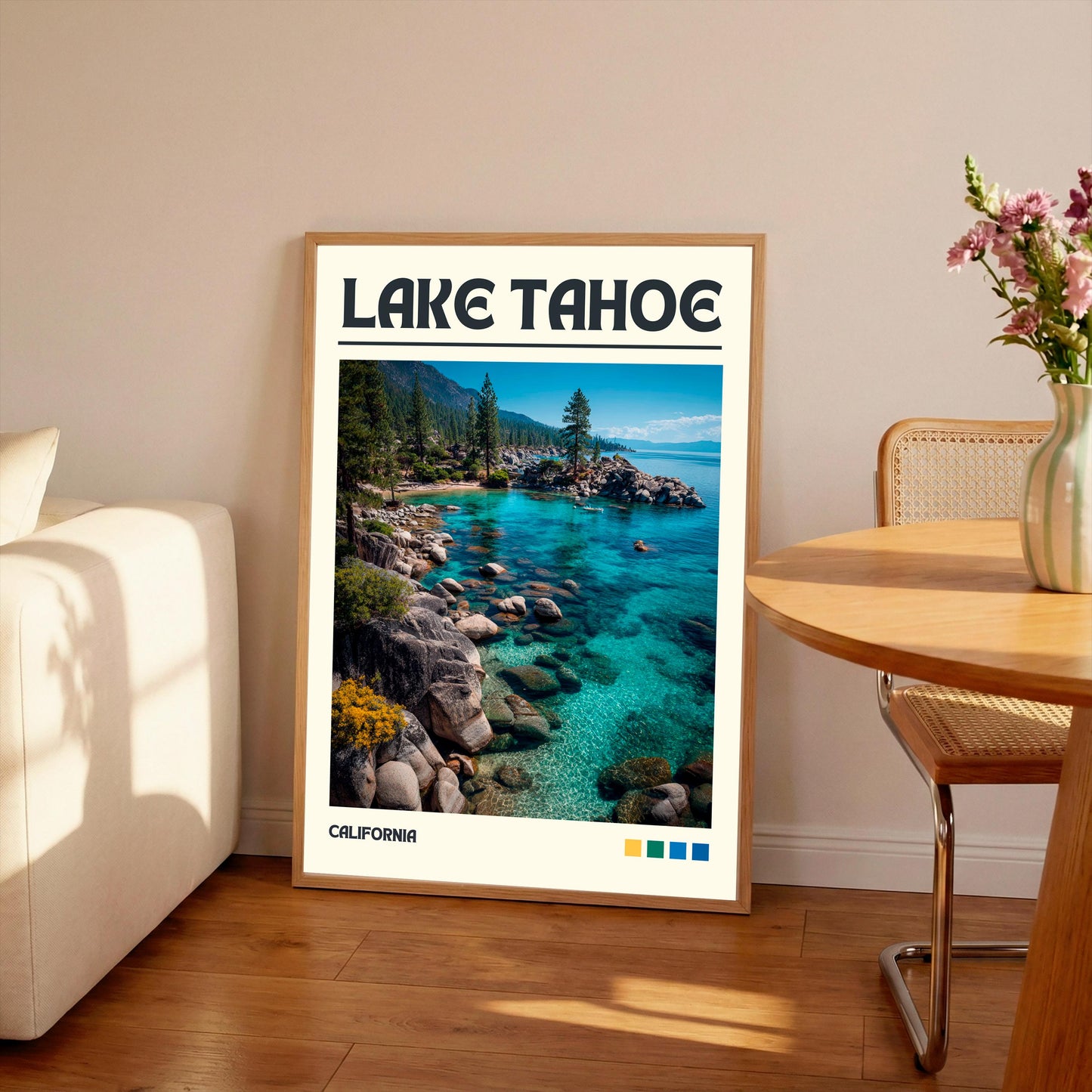 Lake Tahoe Art Print, California Travel Poster