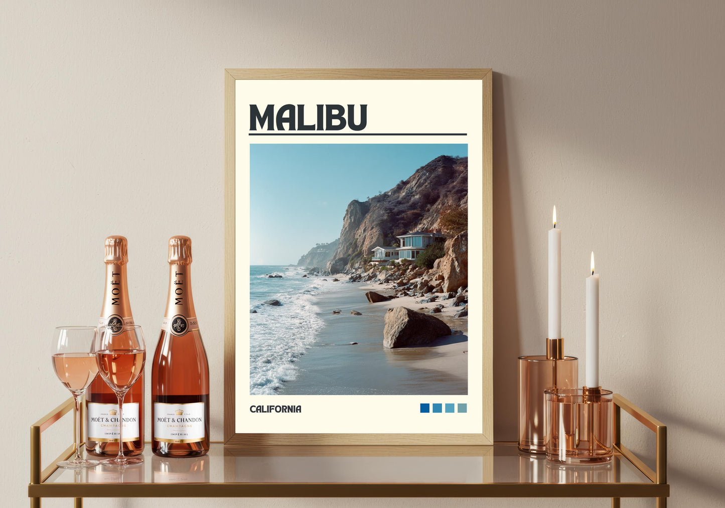 Malibu Art Print, California Travel Poster