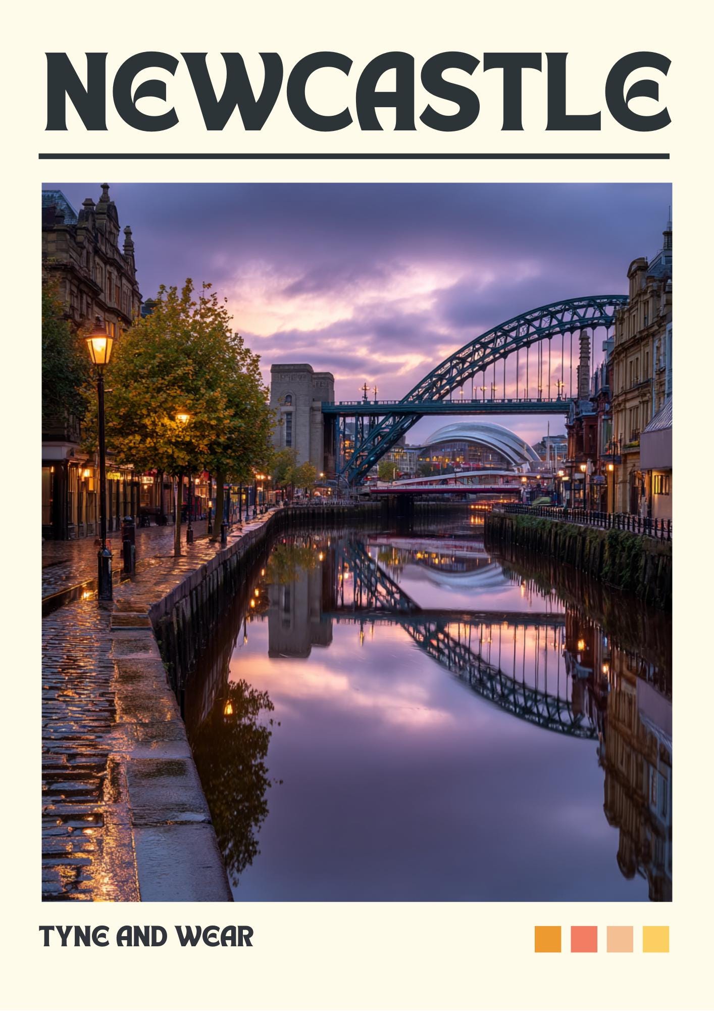 Newcastle Art Print: Satin Travel Poster