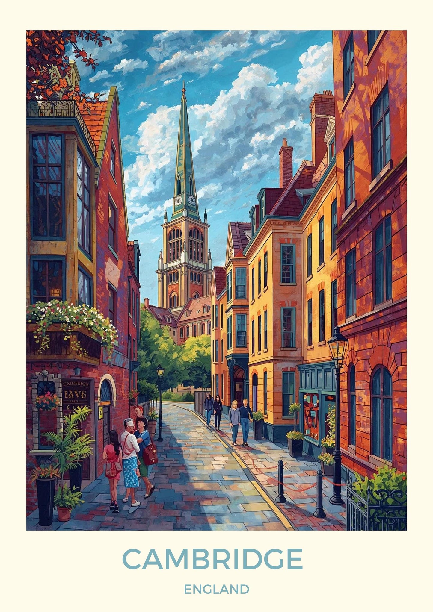 Cambridge Art Print: City Travel Poster