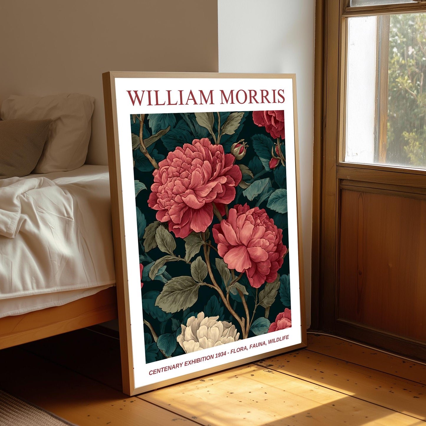 William Morris Floral, Fauna, Wildlife Print: Art Nouveau Home Decor, Rose
