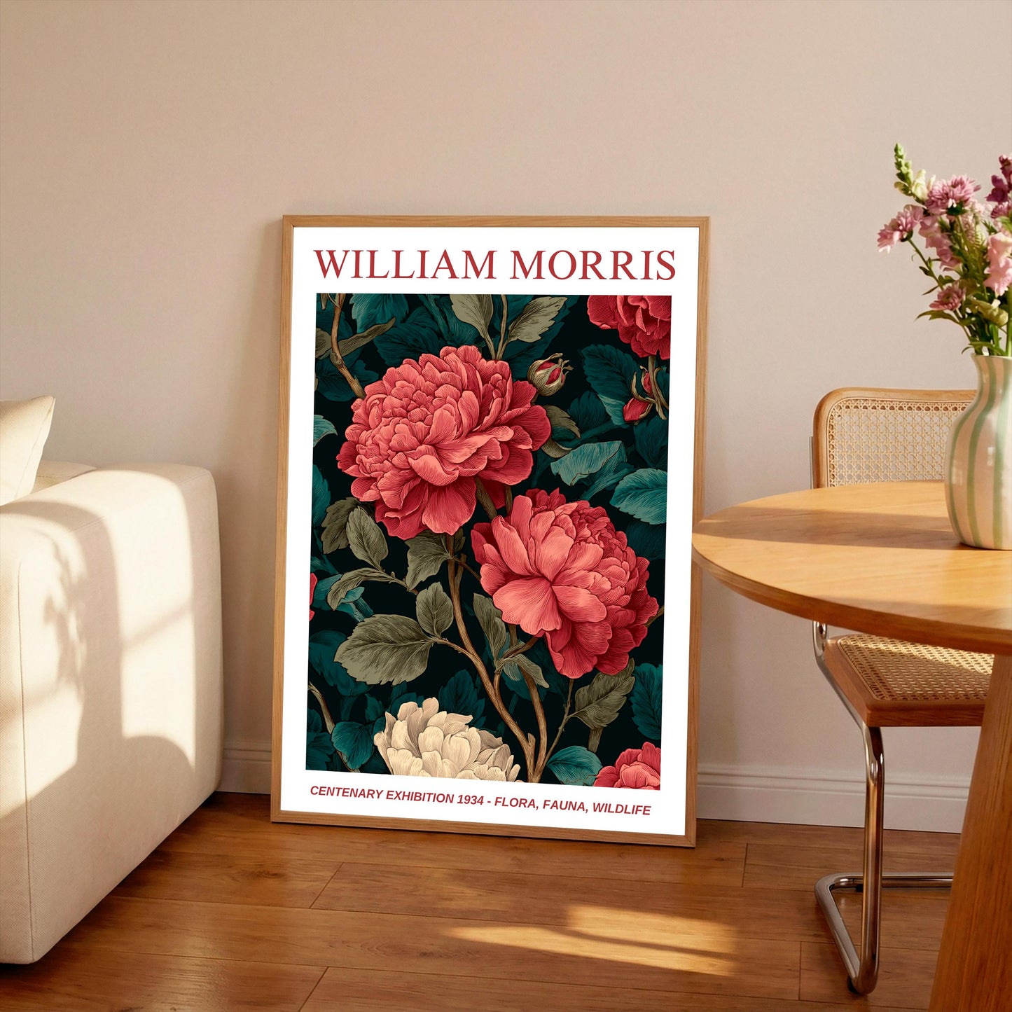 William Morris Floral, Fauna, Wildlife Print: Art Nouveau Home Decor, Rose