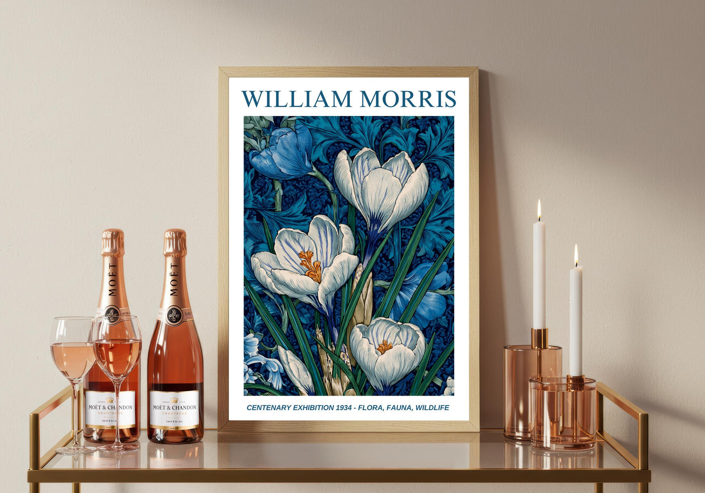 William Morris Floral, Fauna, Wildlife Print: Art Nouveau Home Decor, Crocus
