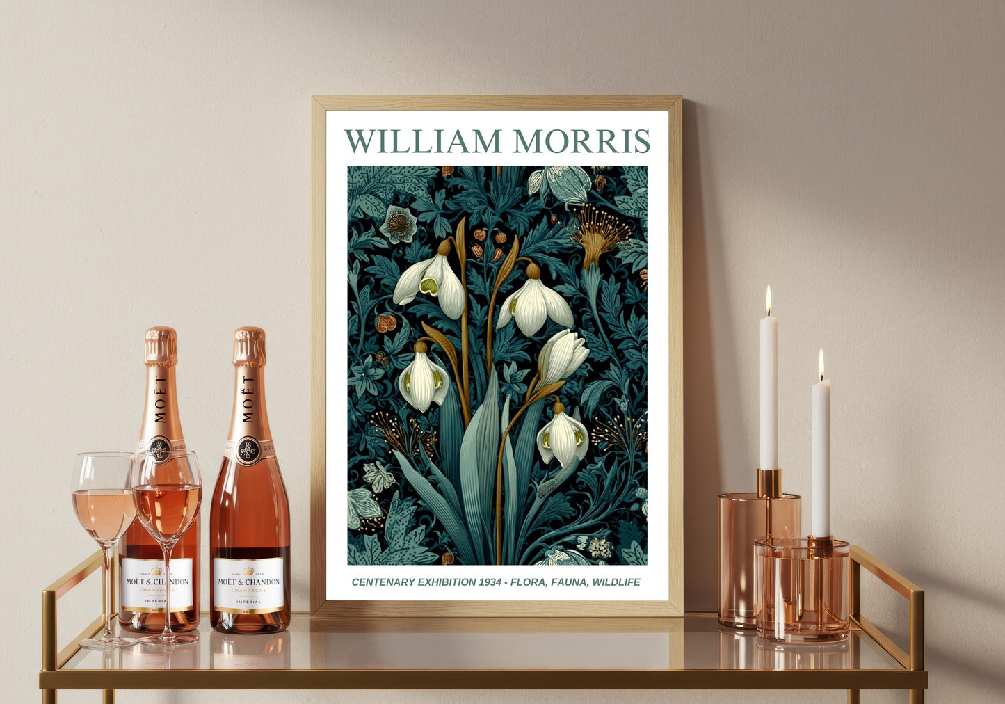 William Morris Floral, Fauna, Wildlife Print: Art Nouveau Home Decor, Snowdrop
