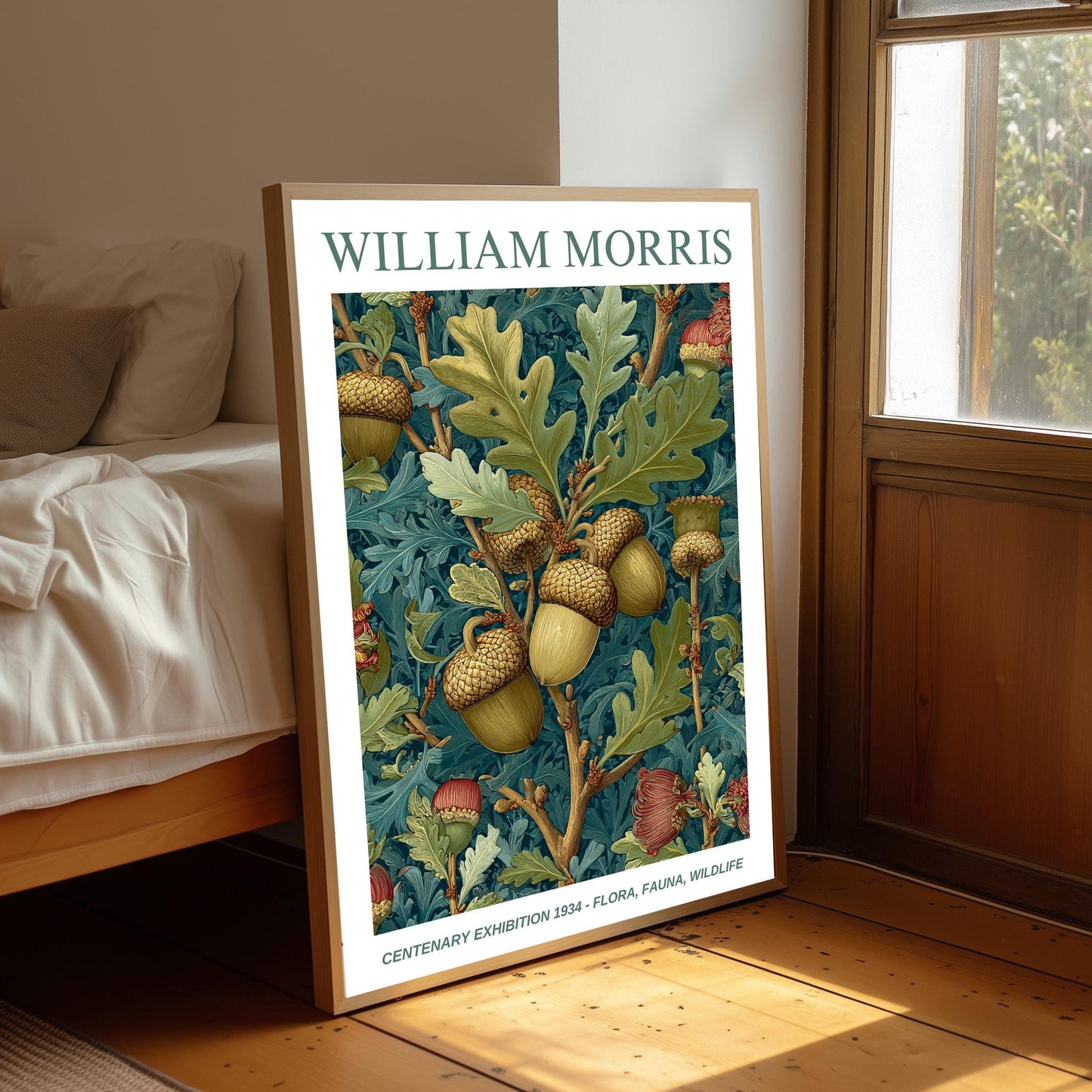 William Morris Floral, Fauna, Wildlife Print: Art Nouveau Home Decor, Oak Tree