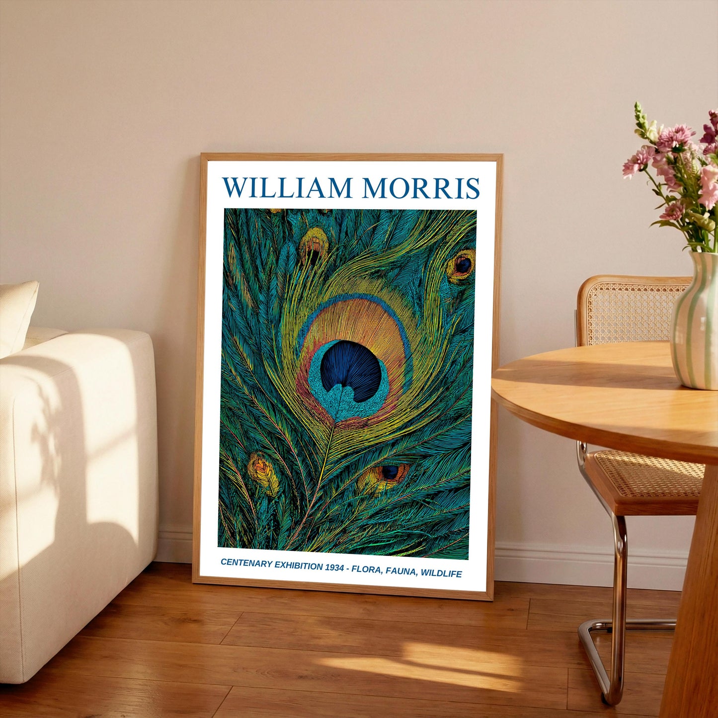William Morris Floral, Fauna, Wildlife Print: Art Nouveau Home Decor, Peacock