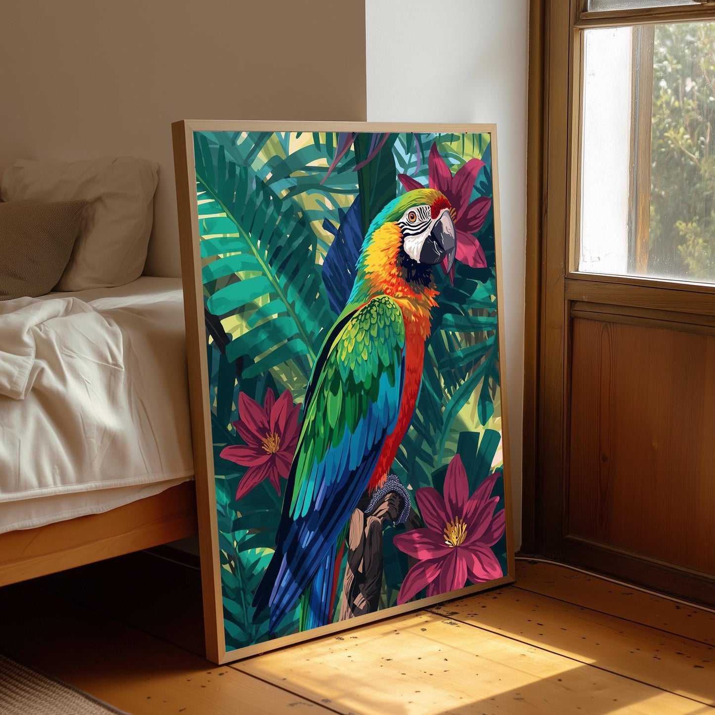 Henri Matisse Inspired Abstract  Parrott Art Print: Colourful Wall Art