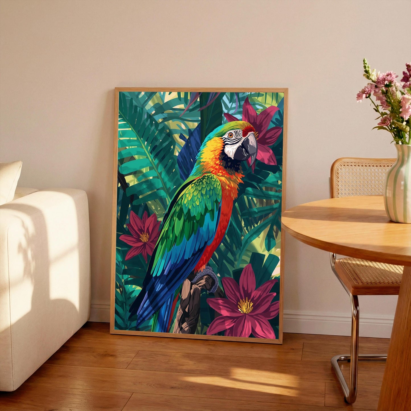 Henri Matisse Inspired Abstract  Parrott Art Print: Colourful Wall Art