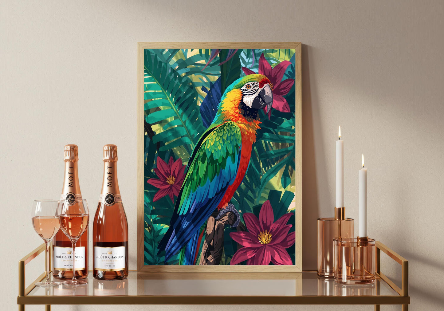 Henri Matisse Inspired Abstract  Parrott Art Print: Colourful Wall Art
