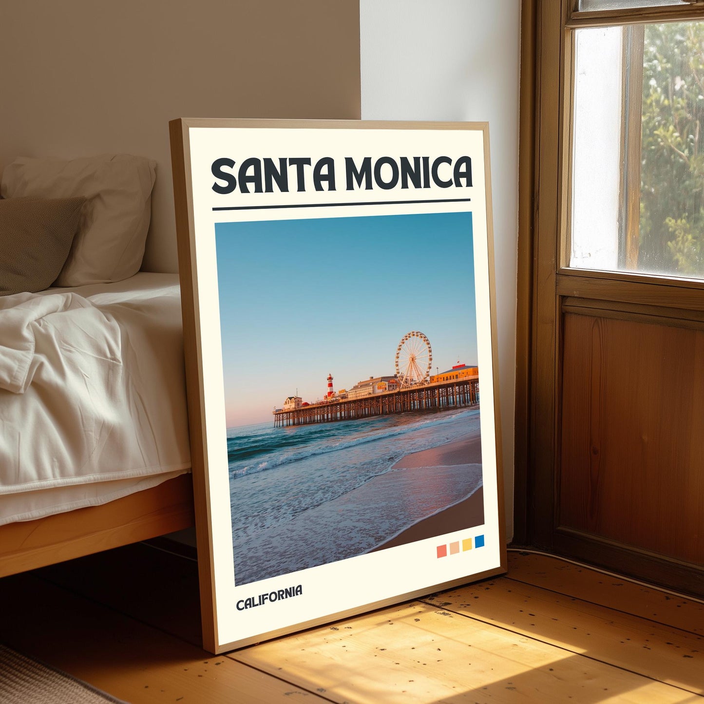 Santa Monica Art Print, California Travel Poster