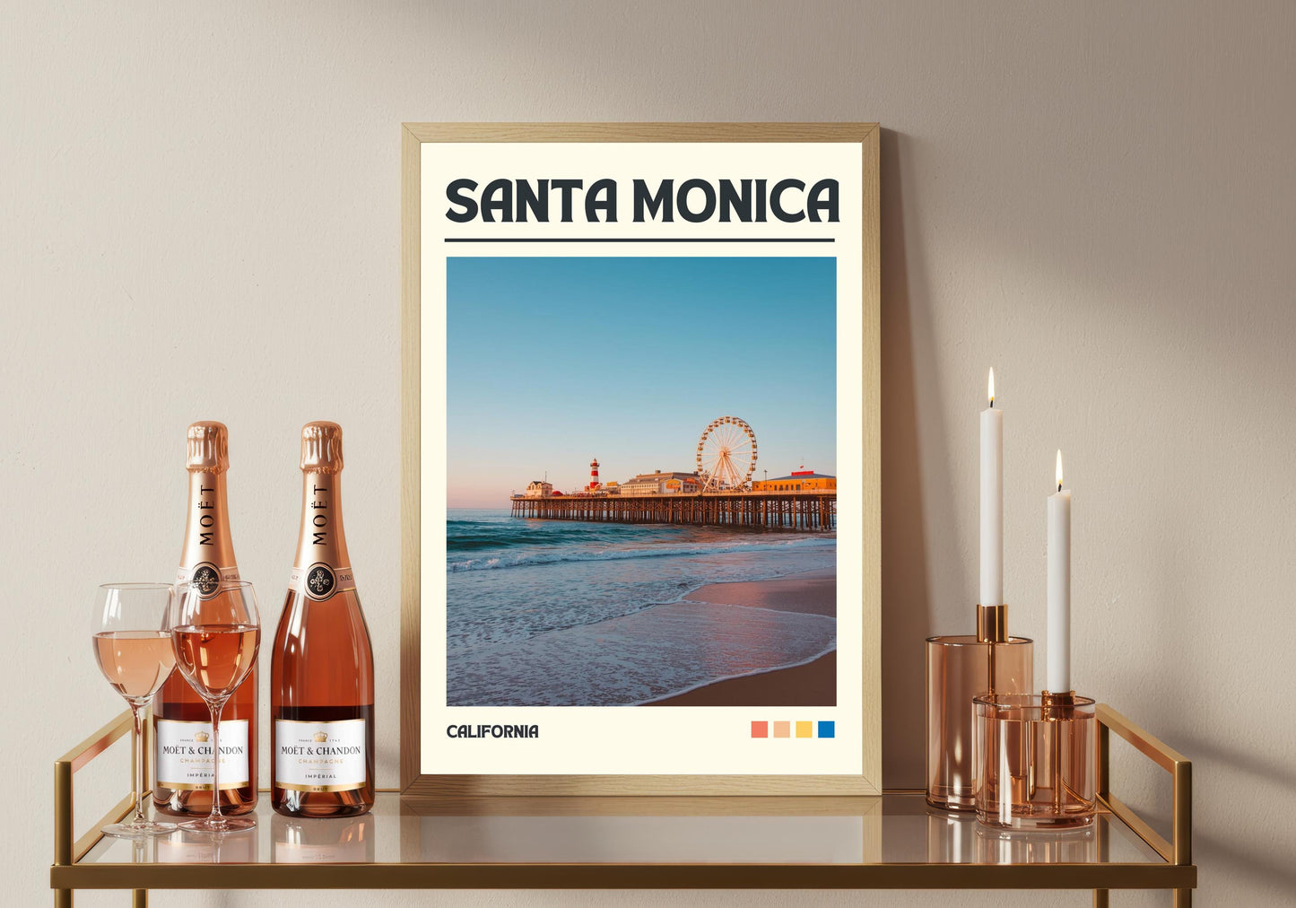 Santa Monica Art Print, California Travel Poster