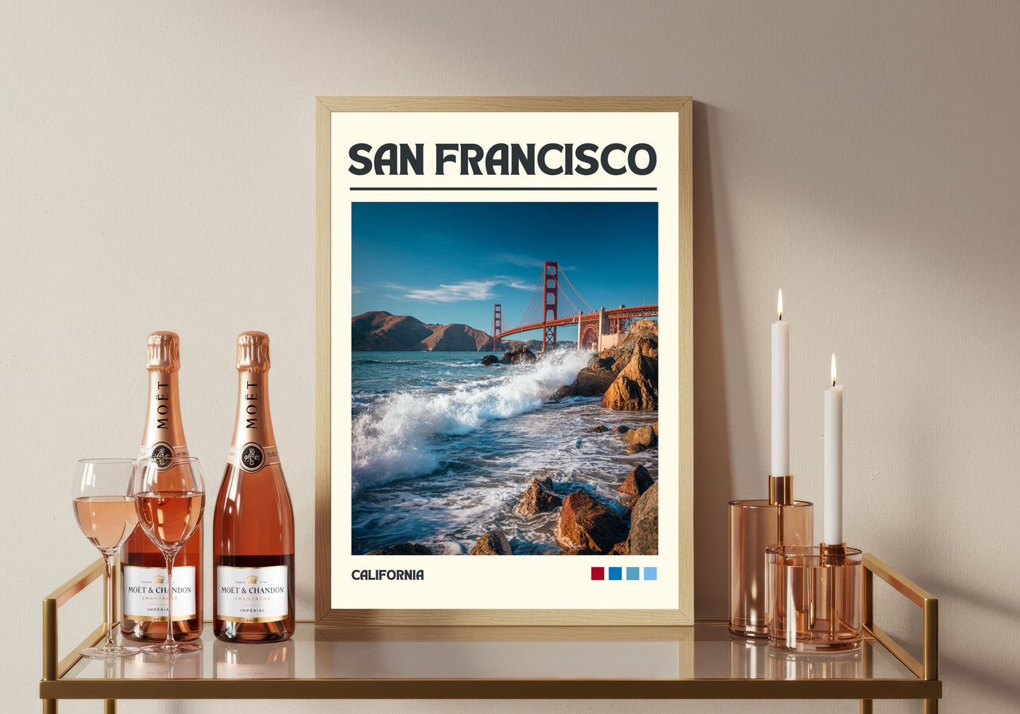 San Francisco Art Print, Golden Gate Bridge Travel Poster