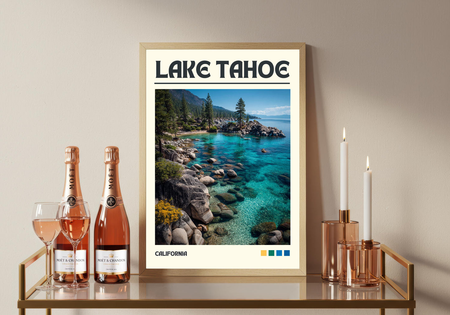 Lake Tahoe Art Print, California Travel Poster