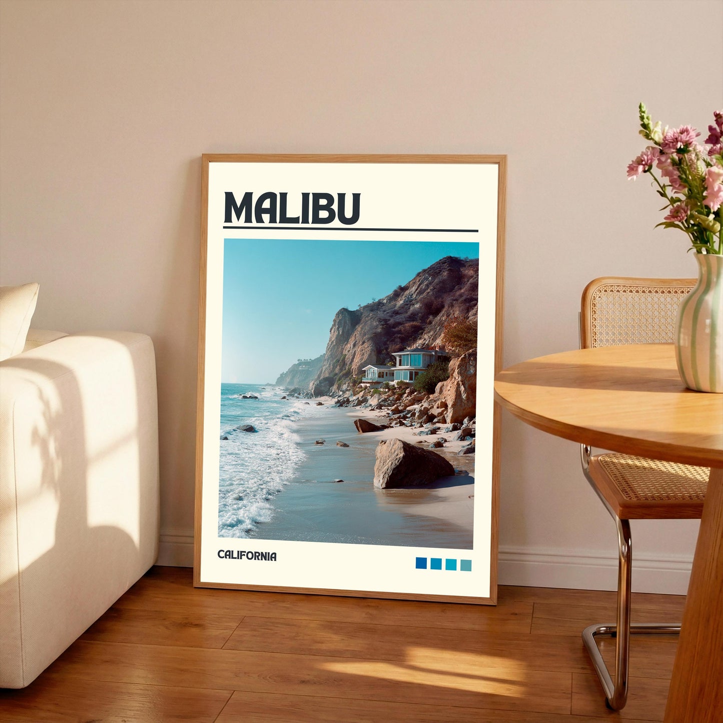 Malibu Art Print, California Travel Poster