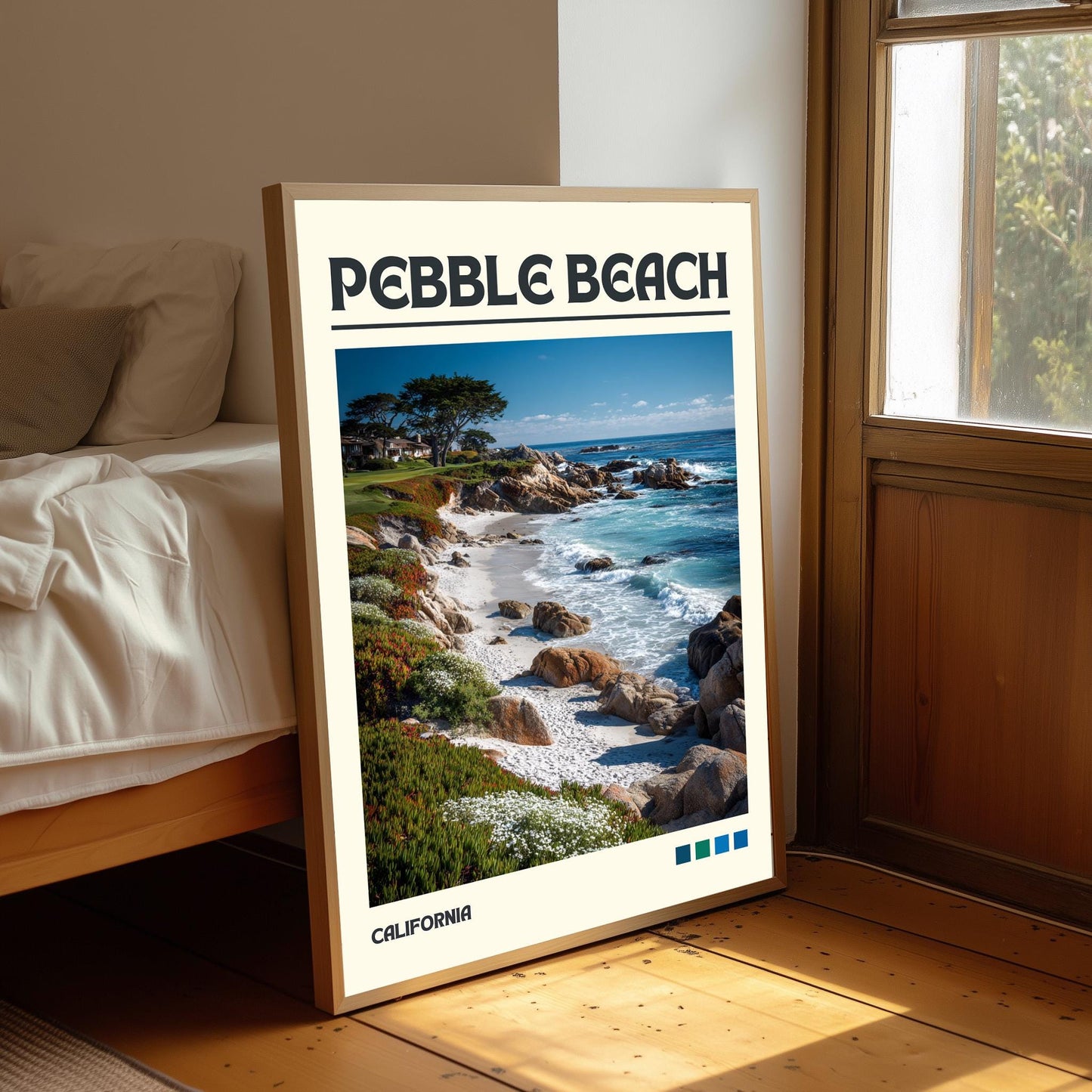 Pebble Beach Art Print, California Travel Poster