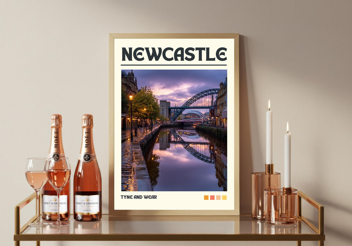 Newcastle Art Print: Satin Travel Poster