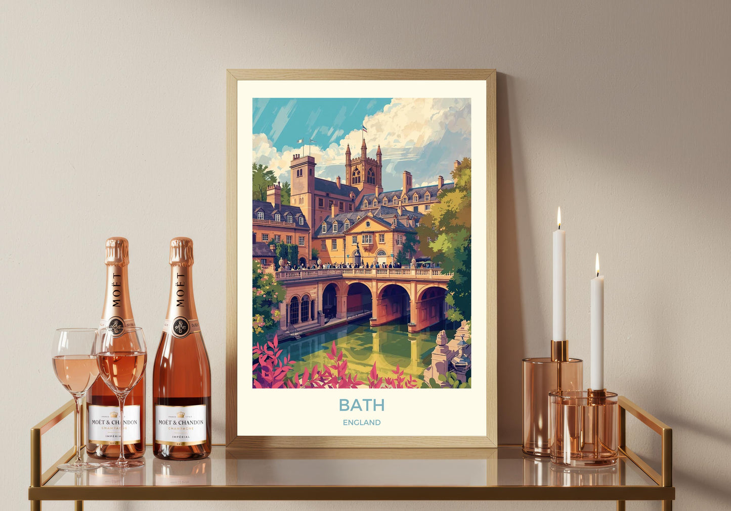 Bath Art Print: Satin Travel Poster, Bath, Somerset
