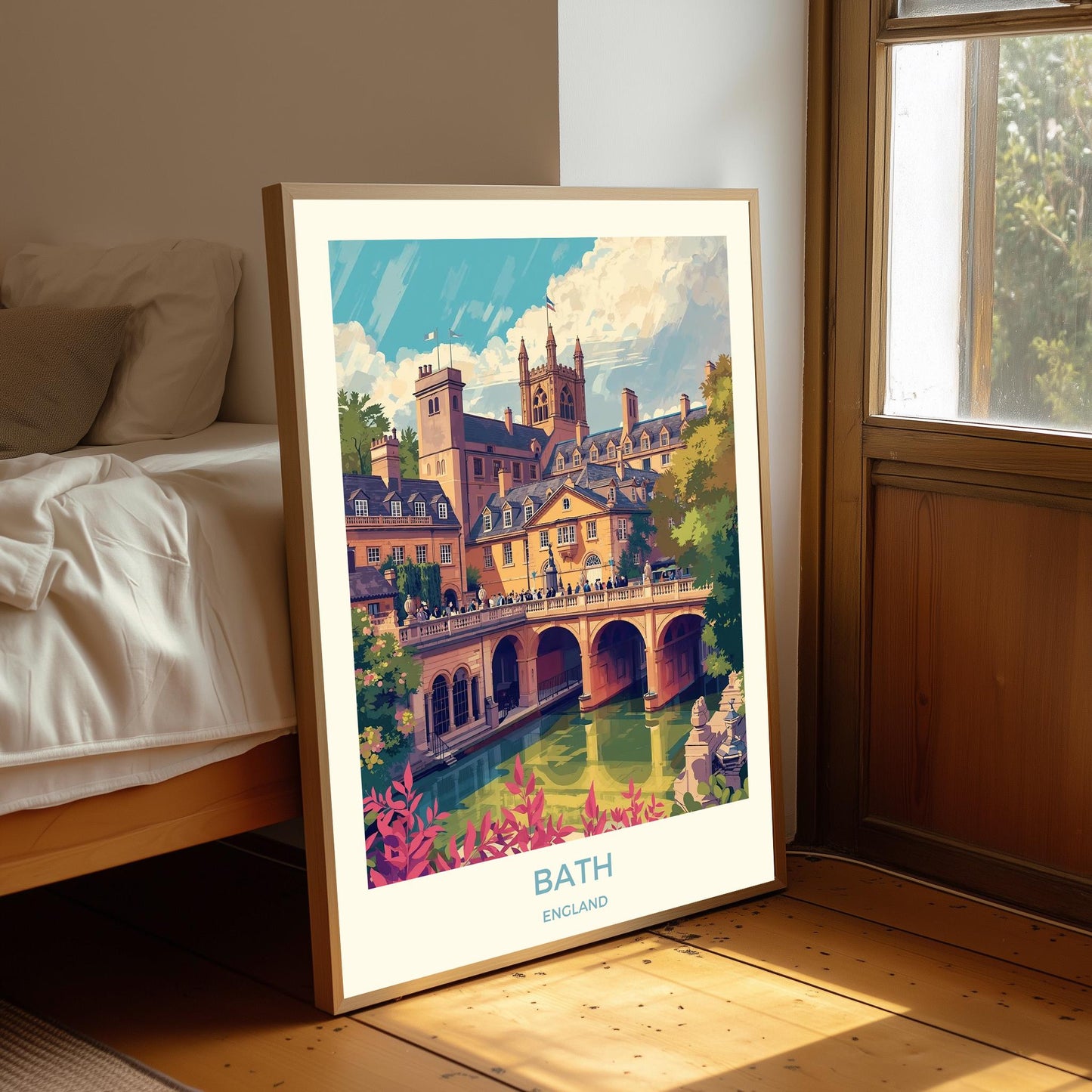 Bath Art Print: Satin Travel Poster, Bath, Somerset